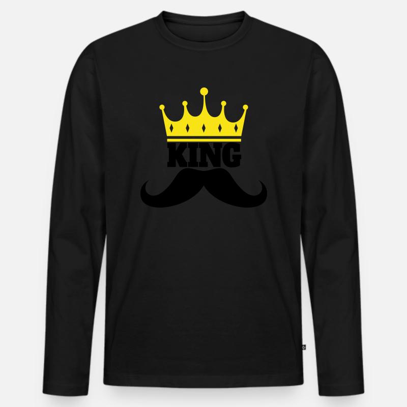 King Beard - Männer Premium Bio Langarmshirt - Schwarz