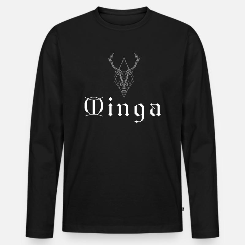 Minga - Männer Premium Bio Langarmshirt - Schwarz