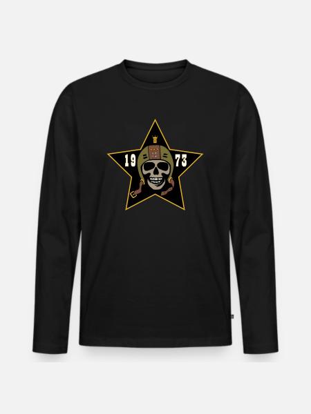 Skull print for 1973 born biker! - Men's Premium Organic Long Sleeve Shirt - black