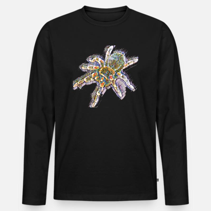 Kunstdruck Spinne / Tarantel - Männer Premium Bio Langarmshirt - Schwarz