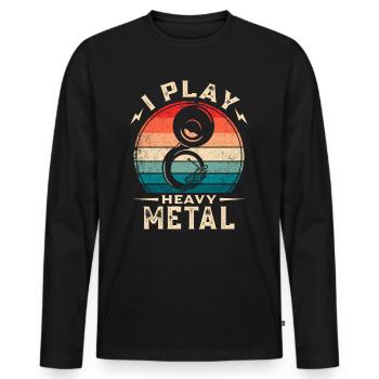 Sousaphon Blasmusik Tuba Instrument Musiker - Männer Premium Bio Langarmshirt - Schwarz - Vorne - Nico (187cm)