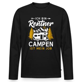 Camping Rentner Campen ist mein Job Wohnmobil - Männer Premium Bio Langarmshirt - Schwarz - Vorne - Nico (187cm)