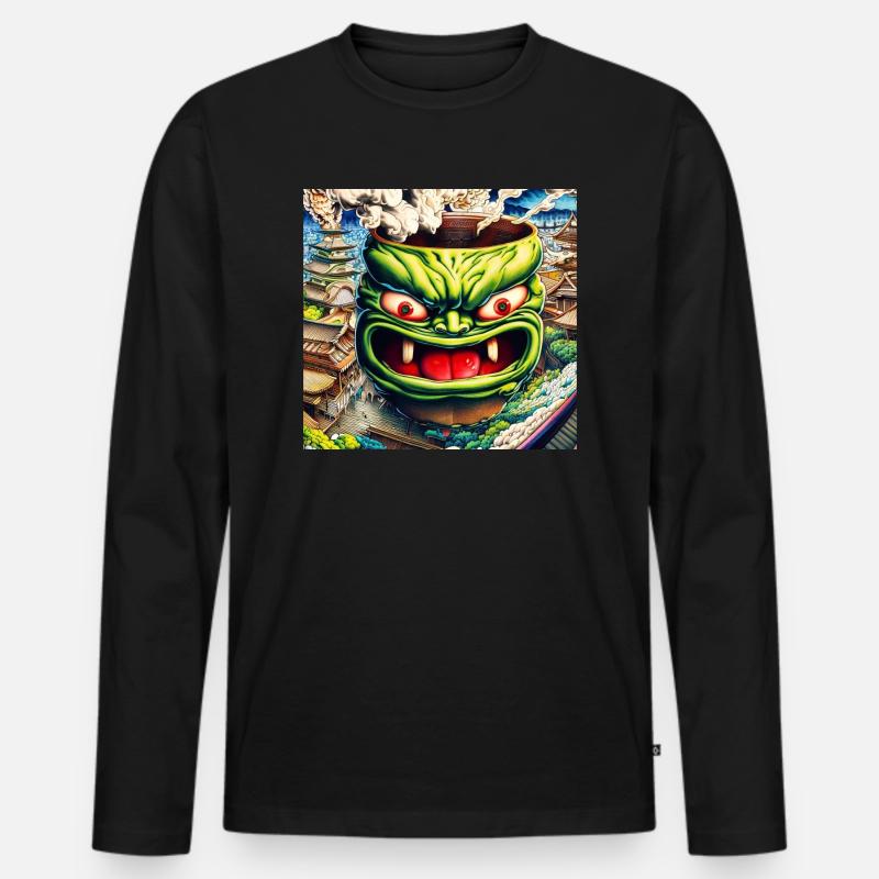 Tee Japan - Männer Premium Bio Langarmshirt - Schwarz
