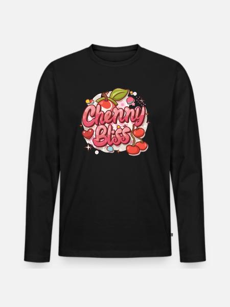 CHERRY BLISS - Men's Premium Organic Long Sleeve Shirt - black