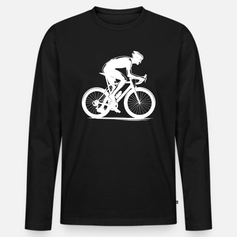 Prolog Rennrad - Männer Premium Bio Langarmshirt - Schwarz