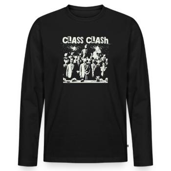 Le choc des classes rebelles résiste à la résistance - T-shirt manches longues Premium bio Homme - noir - Devant - Nico (187cm)