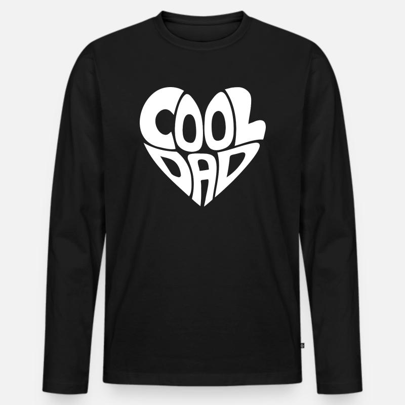 Cooler Papa - Männer Premium Bio Langarmshirt - Schwarz