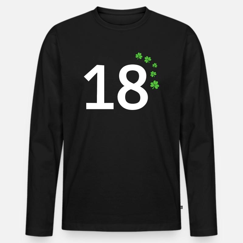 18 - Männer Premium Bio Langarmshirt - Schwarz