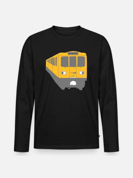 Berlin Train U1 - Männer Premium Bio Langarmshirt - Schwarz