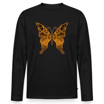 Steampunk butterfly - Men's Premium Organic Long Sleeve Shirt - black - Front - Nico (187cm)