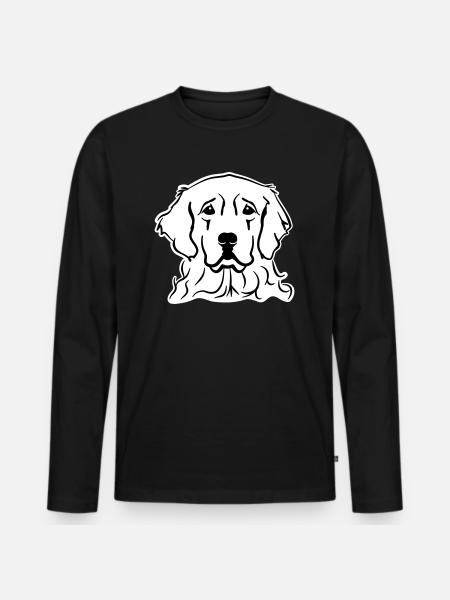 Golden Retriever - Men's Premium Organic Long Sleeve Shirt - black