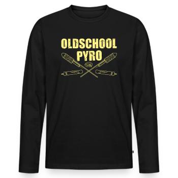 Oldschool Pyro - Männer Premium Bio Langarmshirt - Schwarz - Vorne - Nico (187cm)