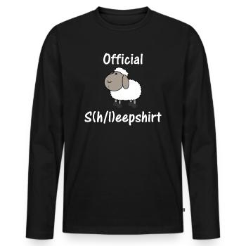 Official Sleepshirt Sheepshirt Sleeping Shirt Sheep - Men's Premium Organic Long Sleeve Shirt - black - Front - Nico (187cm)