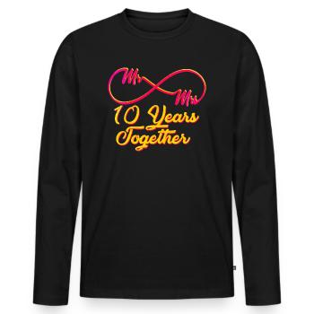 10th wedding anniversary - Men's Premium Organic Long Sleeve Shirt - black - Front - Nico (187cm)