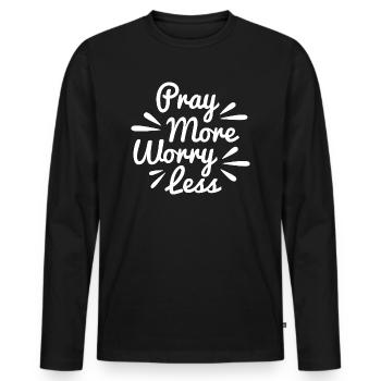 Proverbes chrétiens - T-shirt manches longues Premium bio Homme - noir - Devant - Nico (187cm)