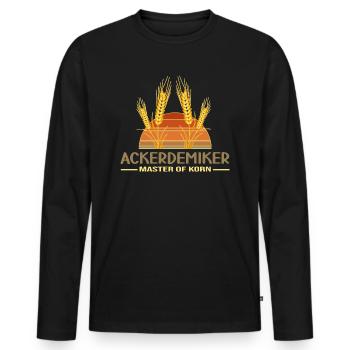 landwirt bauer traktor acker ackerbau korn feld - Männer Premium Bio Langarmshirt - Schwarz - Vorne - Nico (187cm)