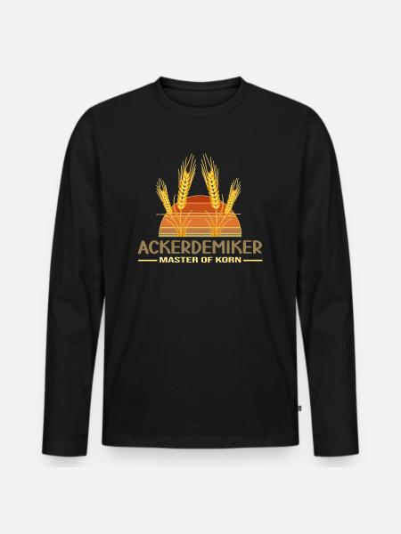landwirt bauer traktor acker ackerbau korn feld - Männer Premium Bio Langarmshirt - Schwarz