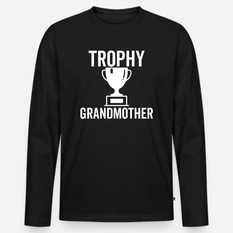 Trophäe Großmutter - Männer Premium Bio Langarmshirt - Schwarz