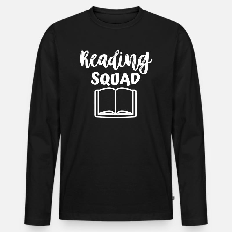 Reading Squad - Männer Premium Bio Langarmshirt - Schwarz
