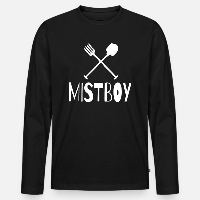 Mistboy weis - Männer Premium Bio Langarmshirt - Schwarz
