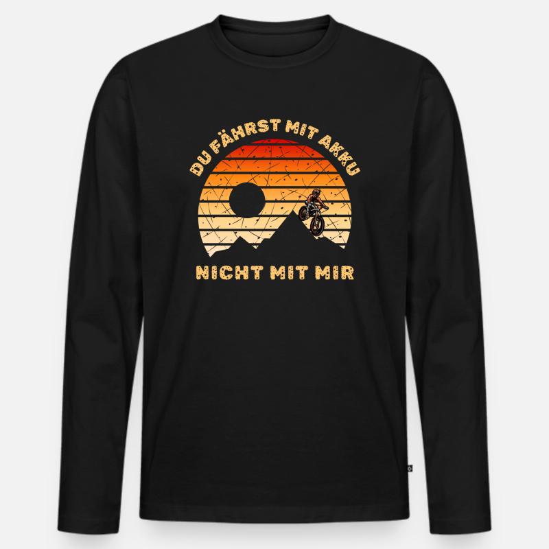 Fahrrad - Männer Premium Bio Langarmshirt - Schwarz