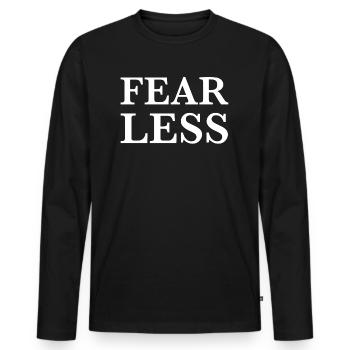 Intrépide | Succès, Objectif, Motivation, Inspiration - T-shirt manches longues Premium bio Homme - noir - Devant - Nico (187cm)