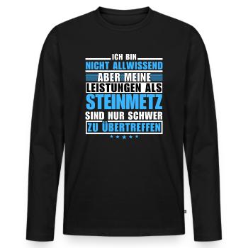 Unsurpassed performance as a stonemason - Men's Premium Organic Long Sleeve Shirt - black - Front - Nico (187cm)