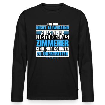 Des performances inégalées en tant que charpentier - T-shirt manches longues Premium bio Homme - noir - Devant - Nico (187cm)