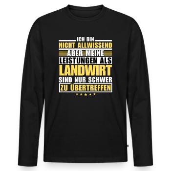 Unmatched performance as a farmer - Men's Premium Organic Long Sleeve Shirt - black - Front - Nico (187cm)