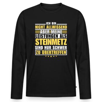 Unübertroffene Leistung als Steinmetz - Männer Premium Bio Langarmshirt - Schwarz - Vorne - Nico (187cm)