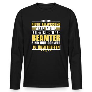 Unübertroffene Leistung als Beamter - Männer Premium Bio Langarmshirt - Schwarz - Vorne - Nico (187cm)