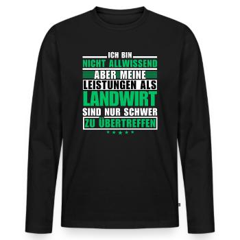 Des performances inégalées en tant qu’agriculteur - T-shirt manches longues Premium bio Homme - noir - Devant - Nico (187cm)