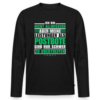 Unübertroffene Leistung als Postbote - Männer Premium Bio Langarmshirt - Schwarz - Vorne - Nico (187cm)