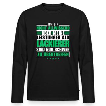 Unrivalled performance as a painter - Men's Premium Organic Long Sleeve Shirt - black - Front - Nico (187cm)
