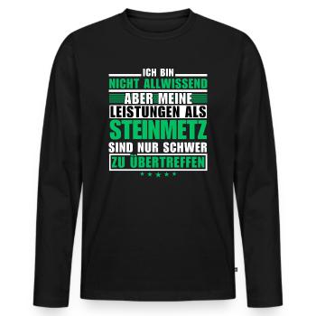 Des performances inégalées en tant que tailleur de pierre - T-shirt manches longues Premium bio Homme - noir - Devant - Nico (187cm)