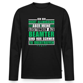 Des performances inégalées en tant que fonctionnaire - T-shirt manches longues Premium bio Homme - noir - Devant - Nico (187cm)