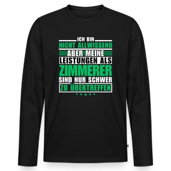 Des performances inégalées en tant que charpentier - T-shirt manches longues Premium bio Homme - noir - Devant - Nico (187cm)