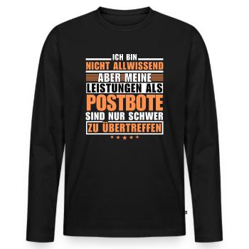Unübertroffene Leistung als Postbote - Männer Premium Bio Langarmshirt - Schwarz - Vorne - Nico (187cm)