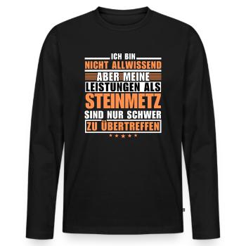 Unsurpassed performance as a stonemason - Men's Premium Organic Long Sleeve Shirt - black - Front - Nico (187cm)