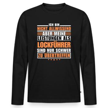 Unrivalled performance as a decoy leader - Men's Premium Organic Long Sleeve Shirt - black - Front - Nico (187cm)