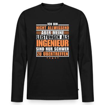 Unmatched performance as an engineer - Men's Premium Organic Long Sleeve Shirt - black - Front - Nico (187cm)