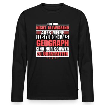 Des performances inégalées en tant que géographe - T-shirt manches longues Premium bio Homme - noir - Devant - Nico (187cm)