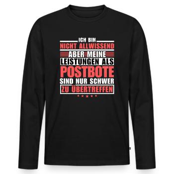 Unübertroffene Leistung als Postbote - Männer Premium Bio Langarmshirt - Schwarz - Vorne - Nico (187cm)