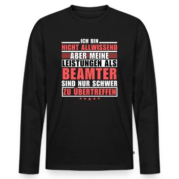 Unübertroffene Leistung als Beamter - Männer Premium Bio Langarmshirt - Schwarz - Vorne - Nico (187cm)