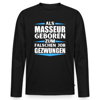 Masseur a atterri dans le mauvais emploi - T-shirt manches longues Premium bio Homme - noir - Devant - Nico (187cm)