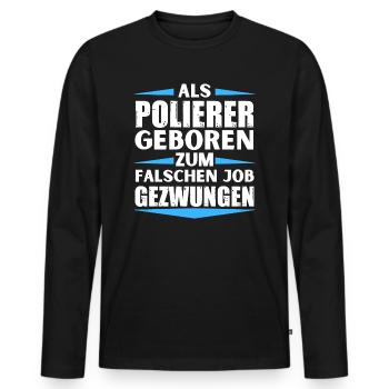 Polisseuse a décroché le mauvais emploi - T-shirt manches longues Premium bio Homme - noir - Devant - Nico (187cm)