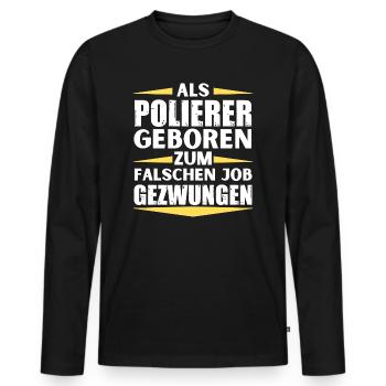 Polisseuse a décroché le mauvais emploi - T-shirt manches longues Premium bio Homme - noir - Devant - Nico (187cm)