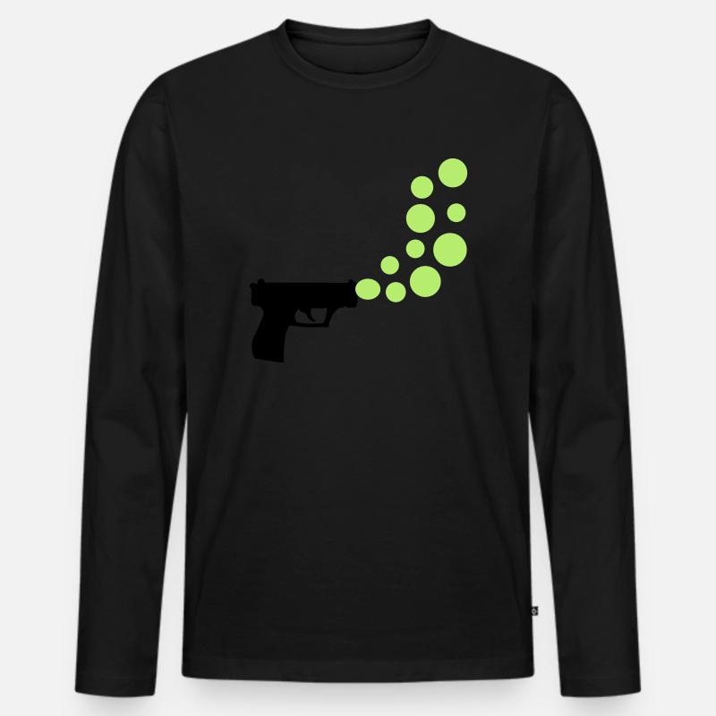 bubble gun - Männer Premium Bio Langarmshirt - Schwarz