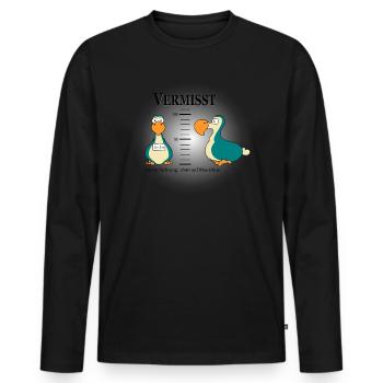 Dodo 'Vermisst' wanted gesucht Vogel Geschenk - Männer Premium Bio Langarmshirt - Schwarz - Vorne - Nico (187cm)