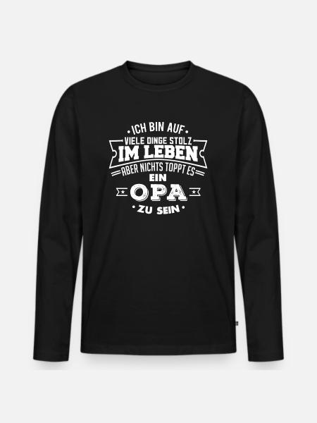 Stolzer Opa Opi Großvater - Männer Premium Bio Langarmshirt - Schwarz